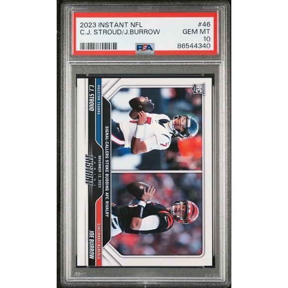 C. J. Stroud / Joe Burrow 2023 Panini NFL #46 Rookie Card 1 of 749 PSA 10 Gem - Picture 1 of 2